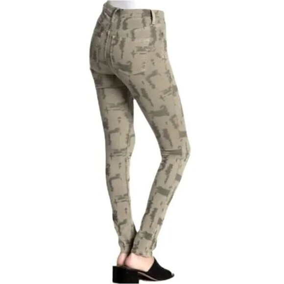 Free People Jeans 31 Gray Digital Camo Skinny High Rise Edgy Grunge Streetwear - Picture 13 of 13